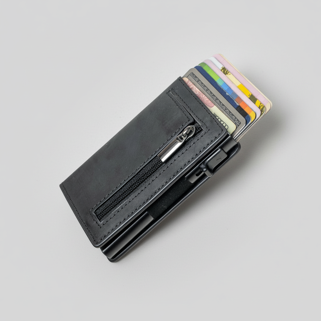 Portfel bez napisu Forge - czarna skóra